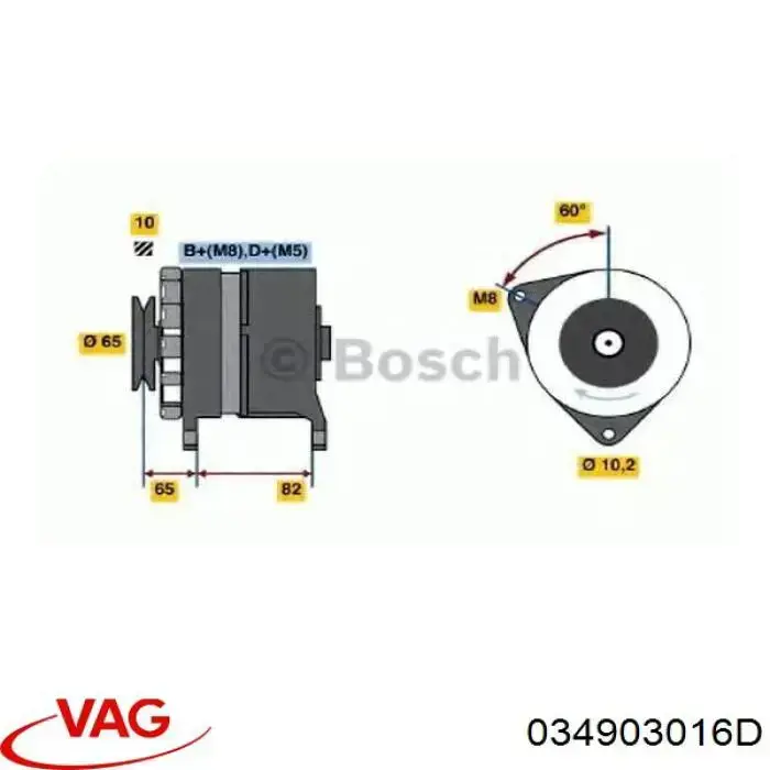 Do koszyka 034903016D VAG Alternator