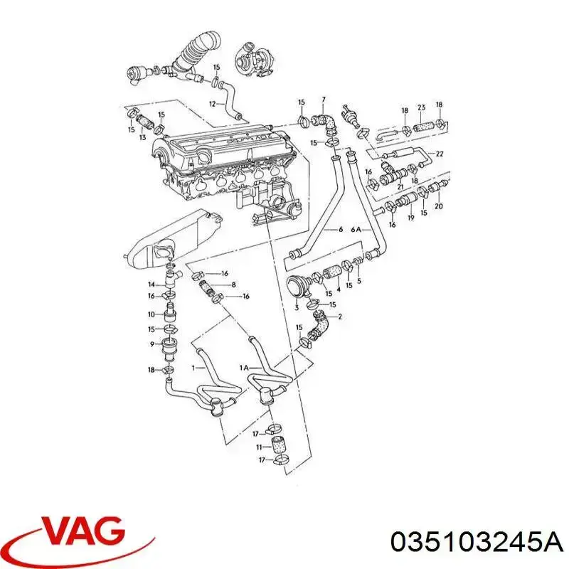 Do koszyka 035103245A VAG Zawór PCV odpowietrzający silnik