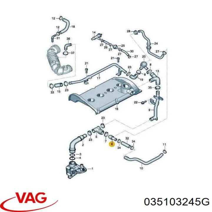 035103245G VAG Zawór PCV odpowietrzający silnik