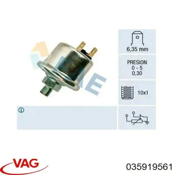 Do koszyka 035919561 VAG Czujnik ciśnienia oleju
