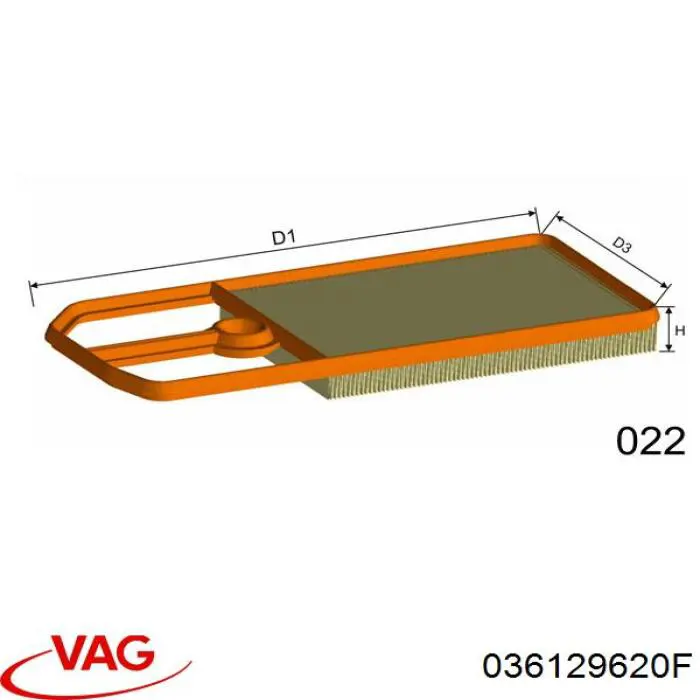 Do koszyka 036129620F VAG Filtr powietrza