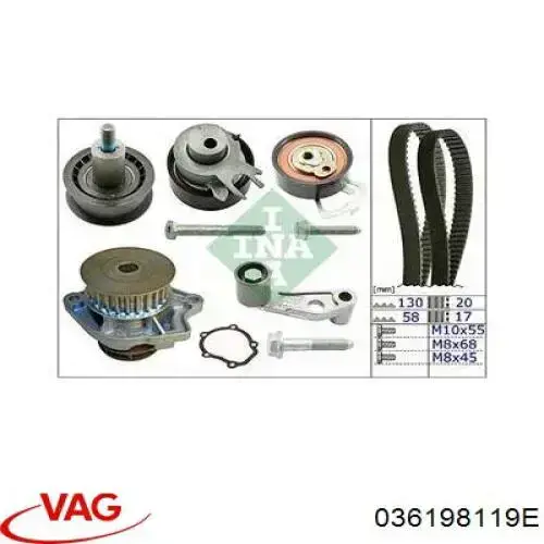 036198119E VAG Pasek rozrządu, zestaw