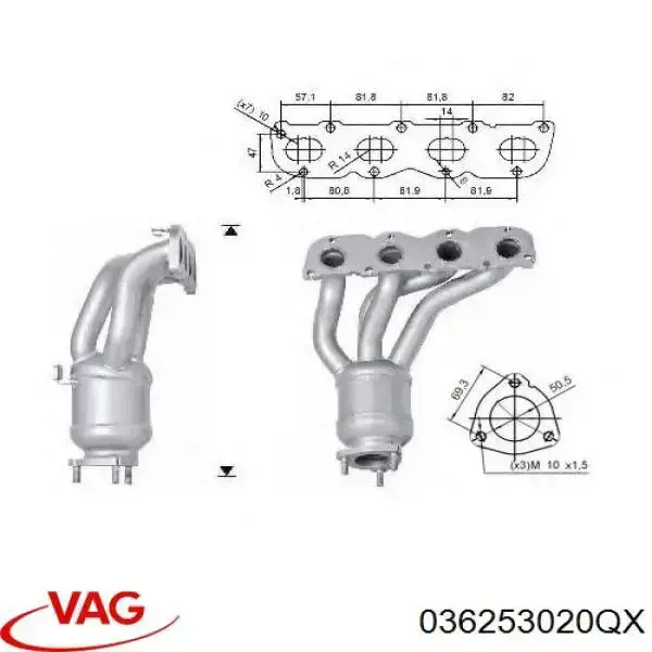 Kolektor wydechowy VAG 036253020QX cena, od 365,08 USD