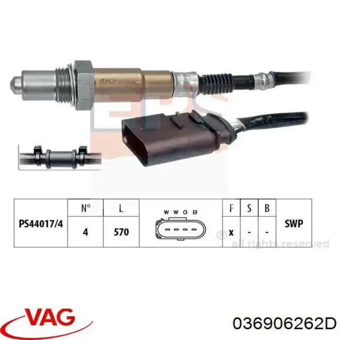 Do koszyka 036906262D VAG Sonda lambda czujnik tlenu po katalizatorze