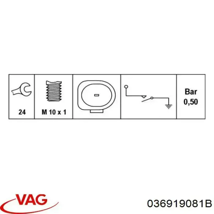 Czujnik ciśnienia oleju 036919081B VAG