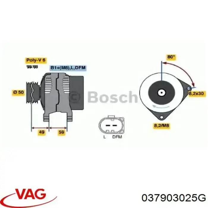 Do koszyka 037903025G VAG Alternator