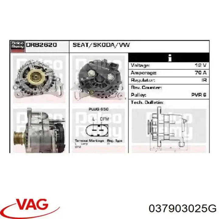 Alternator VAG 037903025G cena, od 111,79 USD