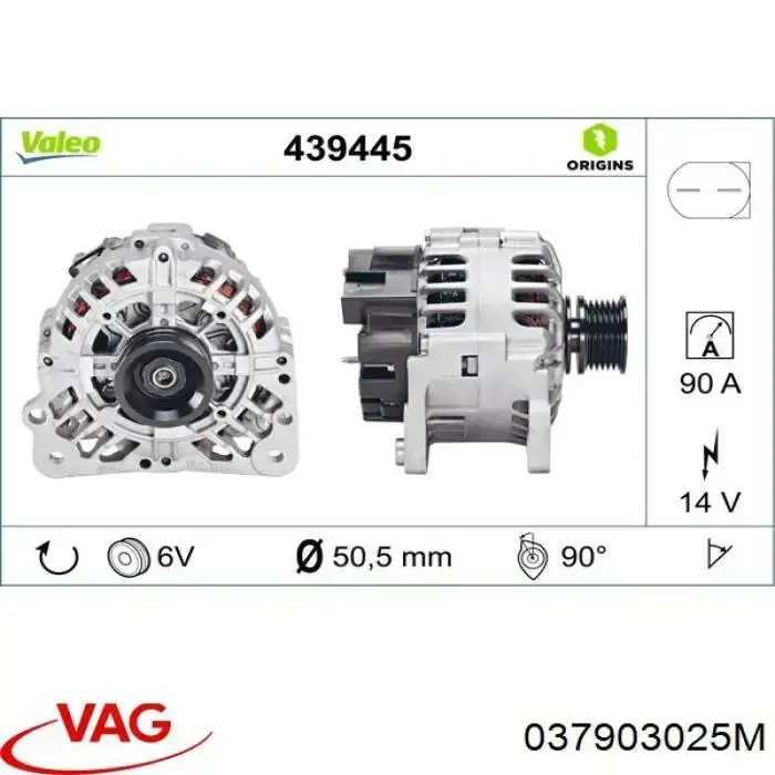 Alternator VAG 037903025M
