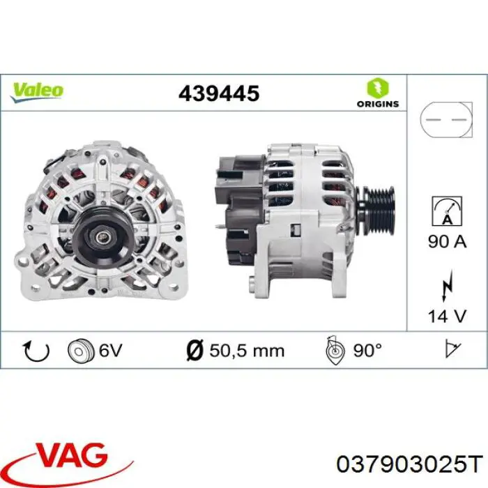 Alternator VAG 037903025T cena, od 81,31 USD