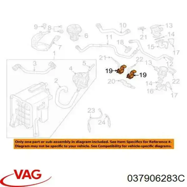 Do koszyka 722880010 VAG Zawór-przełącznik regulatora klap kolektora ssącego