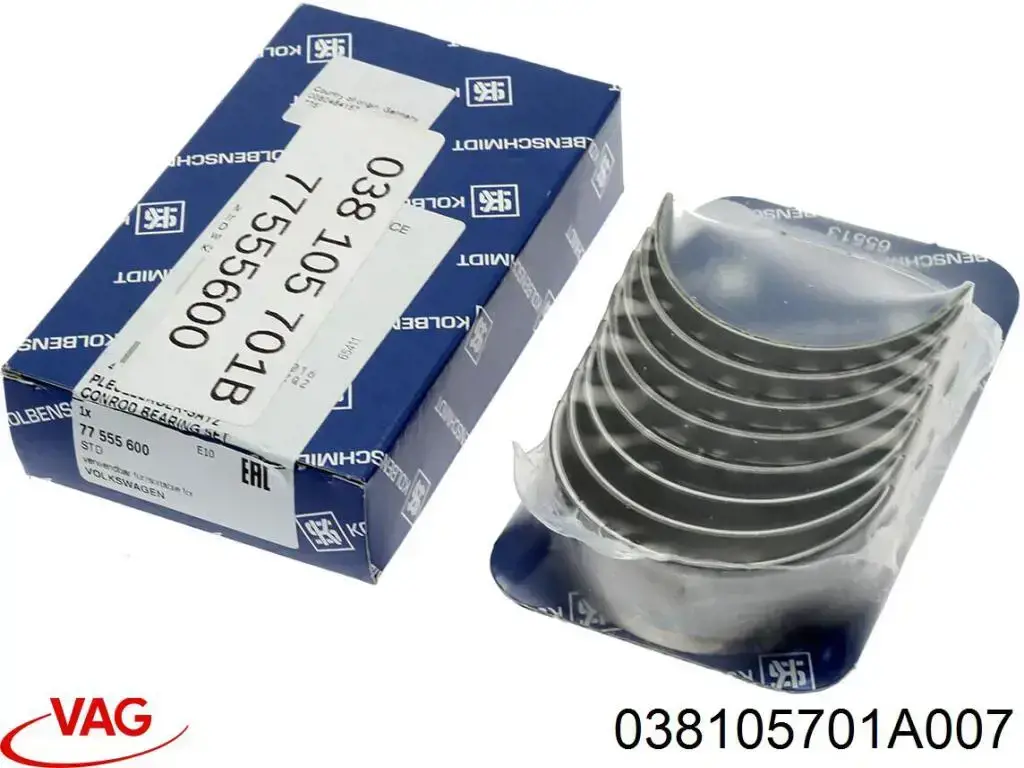 Panewki korbowodowe wału korbowego, zestaw, standardowe (STD) VAG 038105701A007 cena, od 75,47 USD