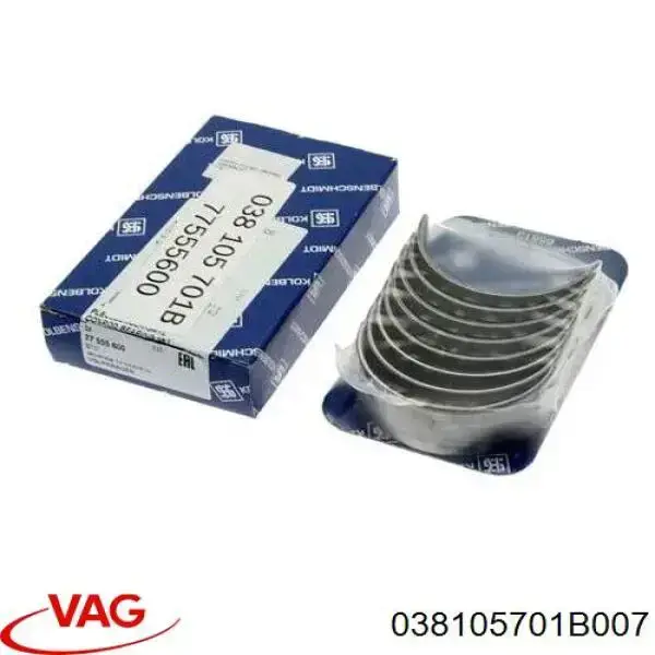 Panewki korbowodowe wału korbowego, zestaw, standardowe (STD) VAG 038105701BGLB cena, od 60,40 USD