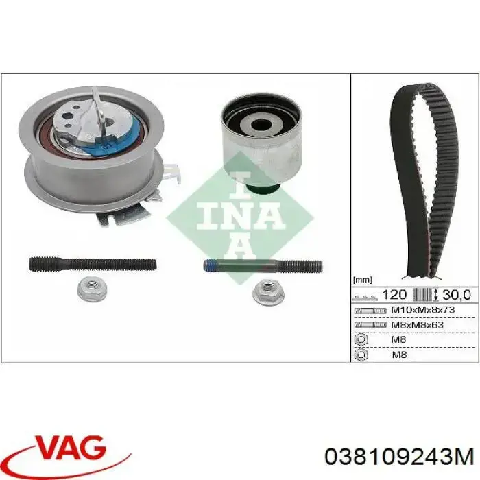 Do koszyka 038109243M VAG Rolka napinacza paska rozrządu