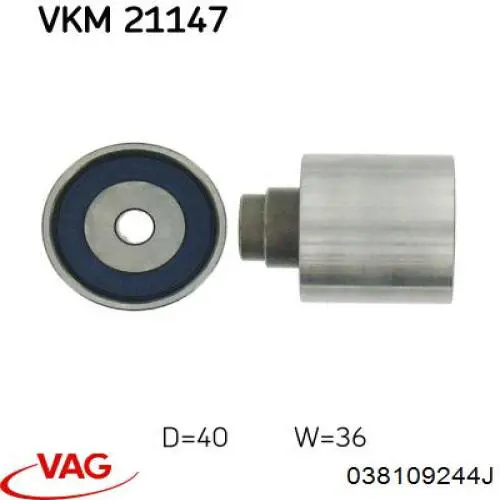 Do koszyka 038109244J VAG Rolka prowadząca kierunkowa paska rozrządu