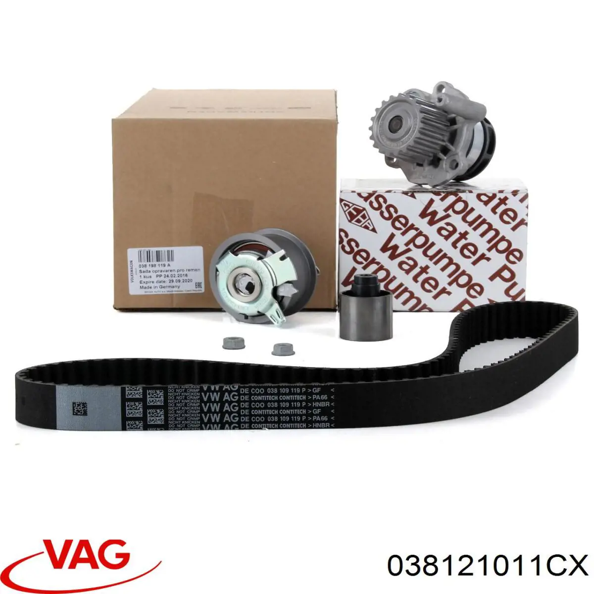Do koszyka 038121011CX VAG Pompa chłodząca wodna