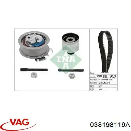 038198119A VAG Pasek rozrządu, zestaw