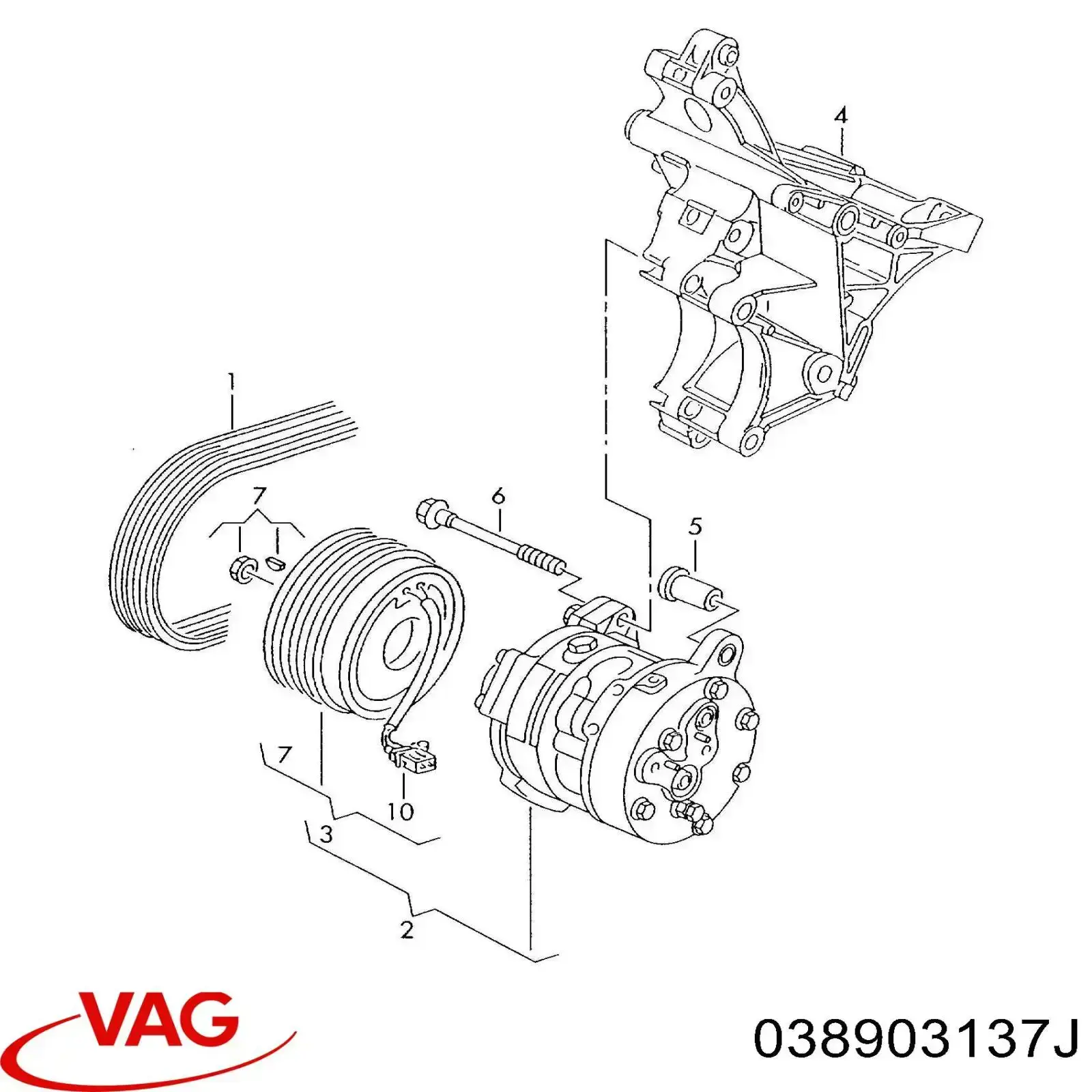 Do koszyka 038903137J VAG Pas napędowy mechanizmów