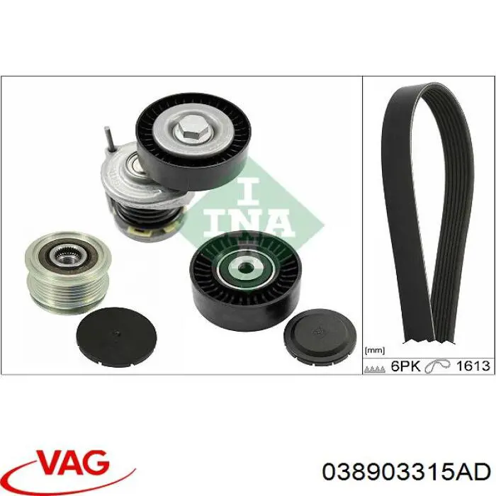 Napinacz paska napędowego 038903315AD VAG