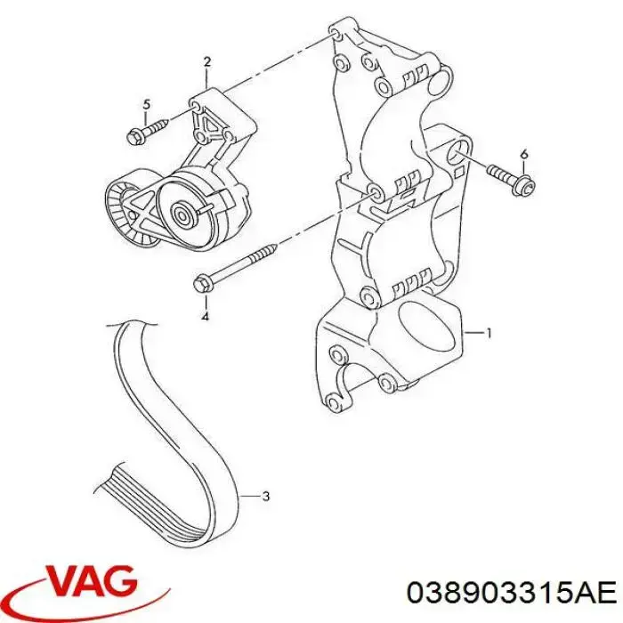 Do koszyka 038903315AE VAG Napinacz paska napędowego