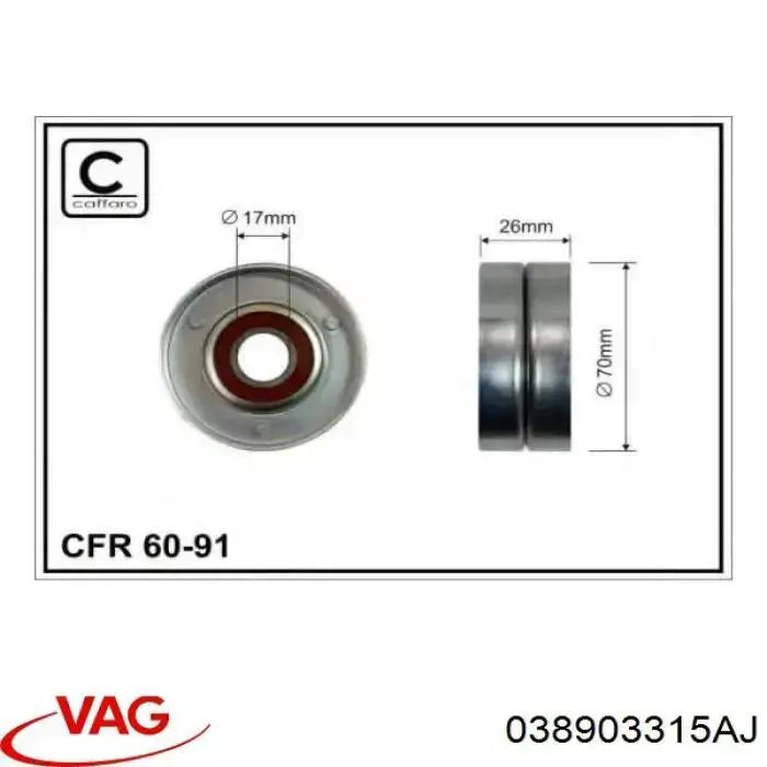 038903315AJ VAG Napinacz paska napędowego