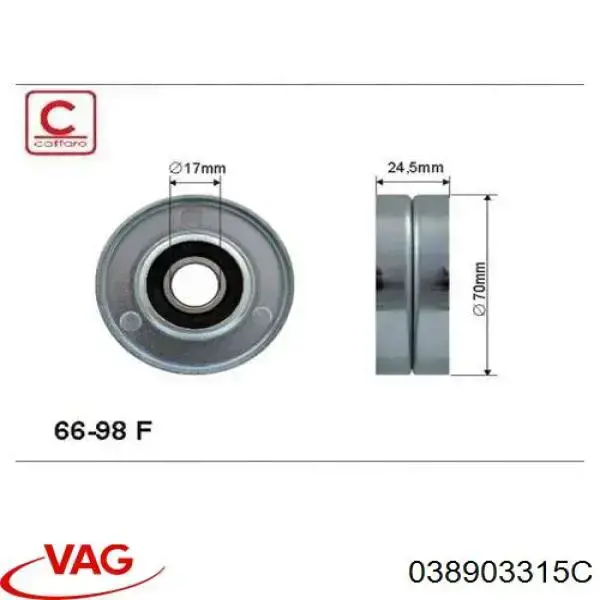 Napinacz paska napędowego VAG 038903315C cena, od 27,27 USD