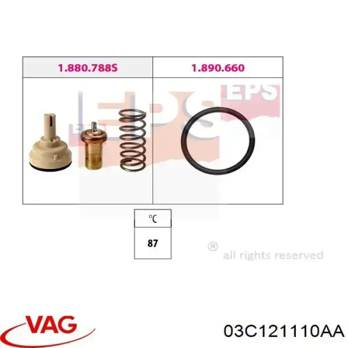 Termostat 03C121110AA VAG