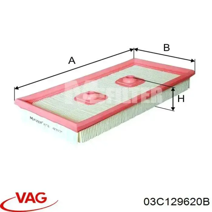 Do koszyka 03C129620B VAG Filtr powietrza