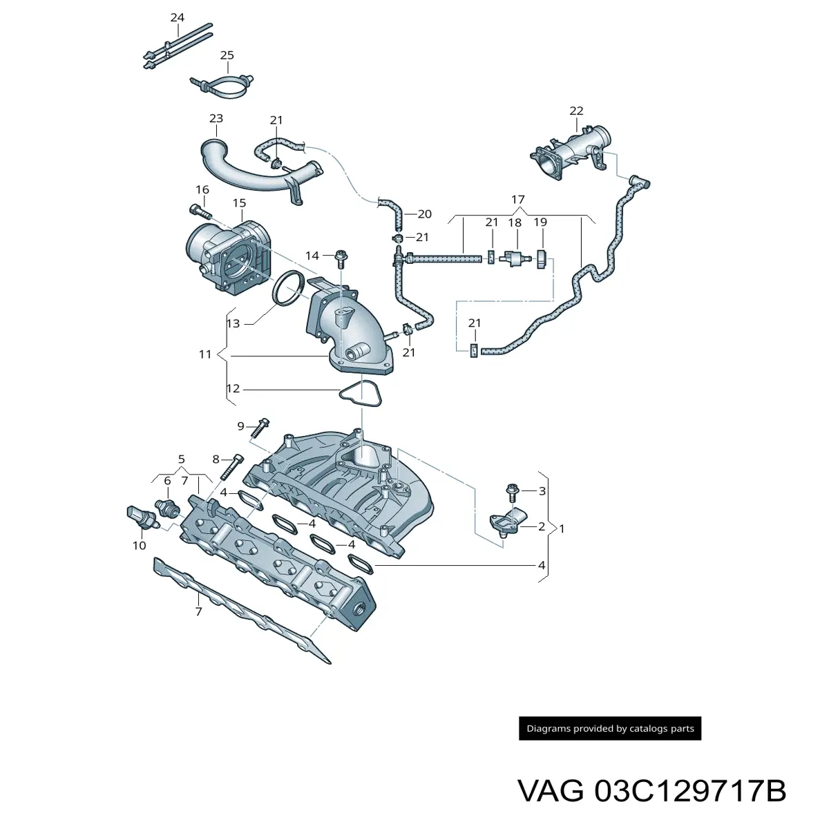 Uszczelka kolektora ssącego górna Volkswagen Jetta 4 (162, 163, AV3, AV2)