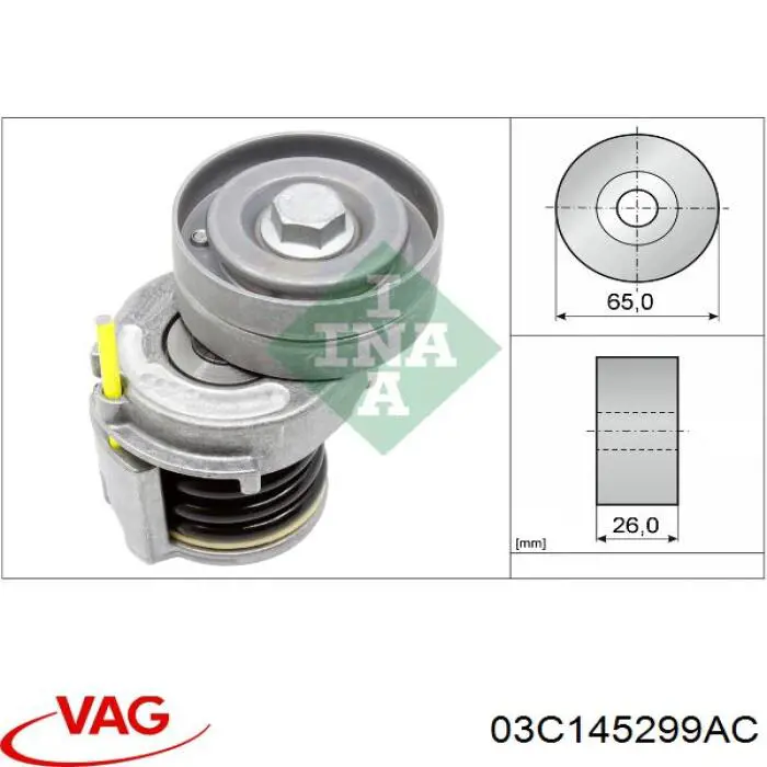 Do koszyka 03C145299AC VAG Napinacz paska napędowego