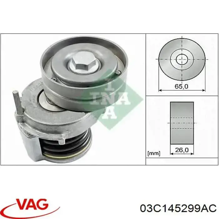 Do koszyka 03C145299AC VAG Napinacz paska napędowego