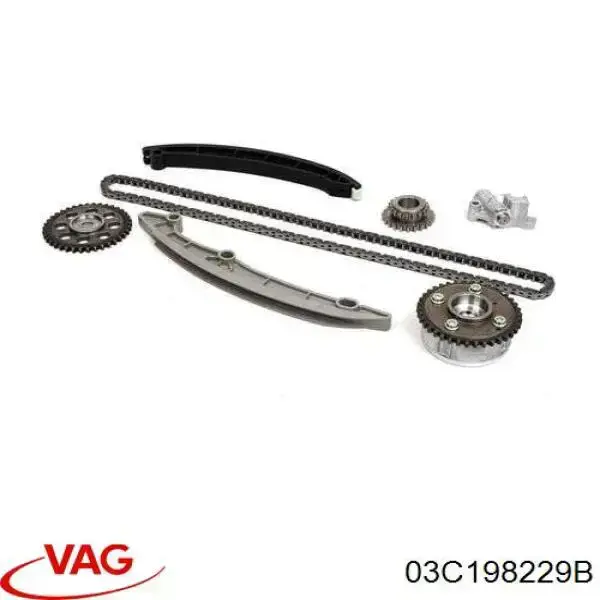 Łańcuch rozrządu, zestaw 03C198229B VAG