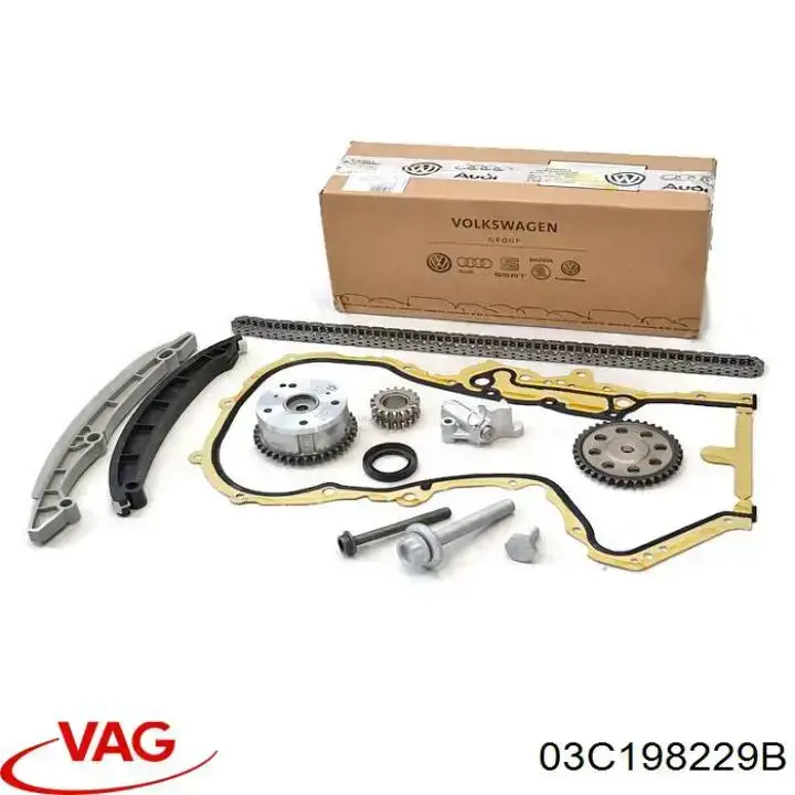Łańcuch rozrządu, zestaw VAG 03C198229B cena, od 136,17 USD