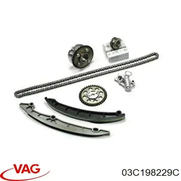Łańcuch rozrządu, zestaw VAG 03C198229C cena, od 414,38 USD