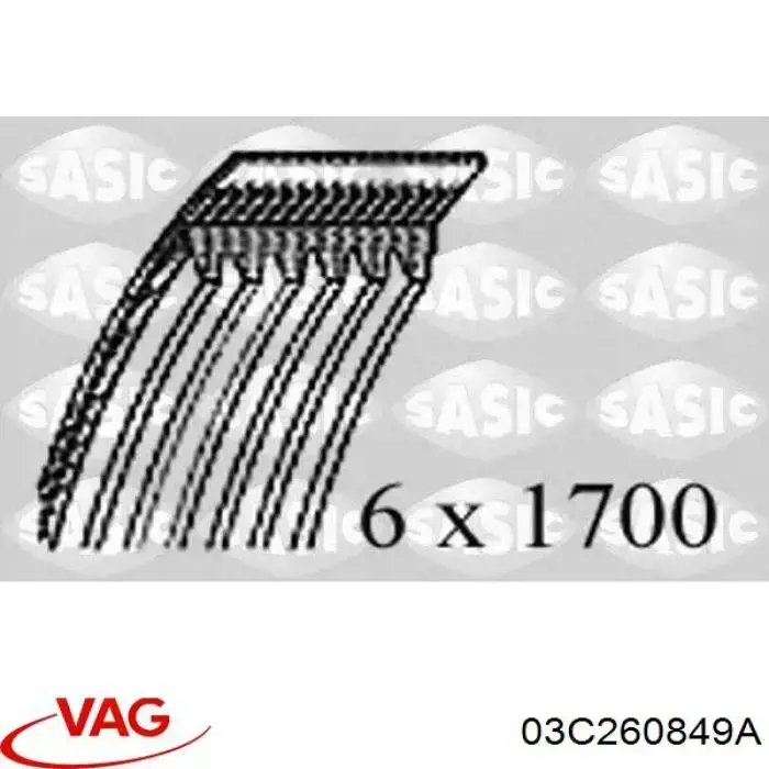 Pas napędowy mechanizmów VAG 03C260849A cena, od 23,06 USD