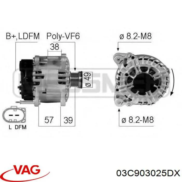 03C903025DX VAG alternator