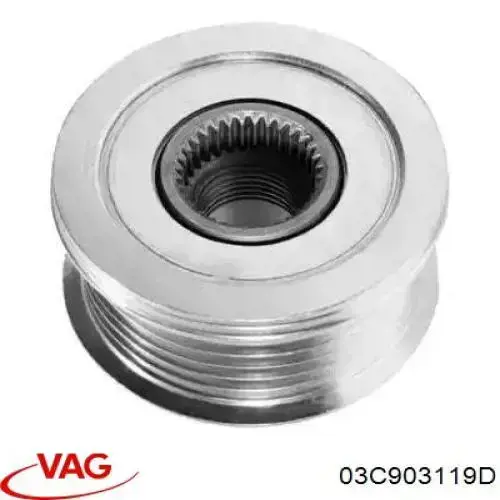 Koło pasowe alternatora VAG 03C903119D cena, od 36,20 USD