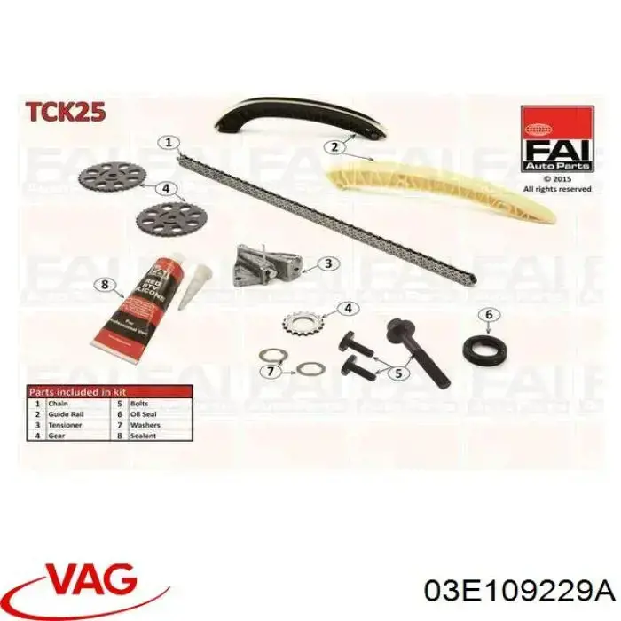 Łańcuch rozrządu VAG 03E109229A