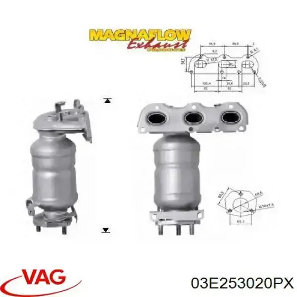 Konwerter-katalizator VAG 03E253020PX cena, od 218,01 USD