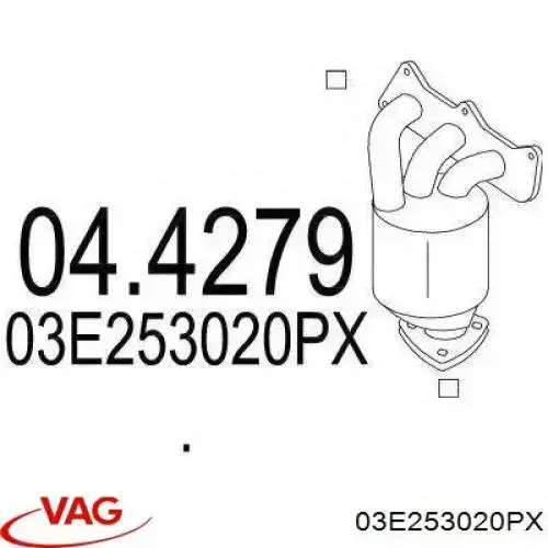 03E253020PX VAG Konwerter-katalizator