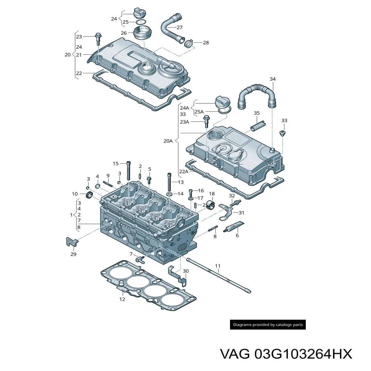 03G103264HX VAG głowica cylindrów