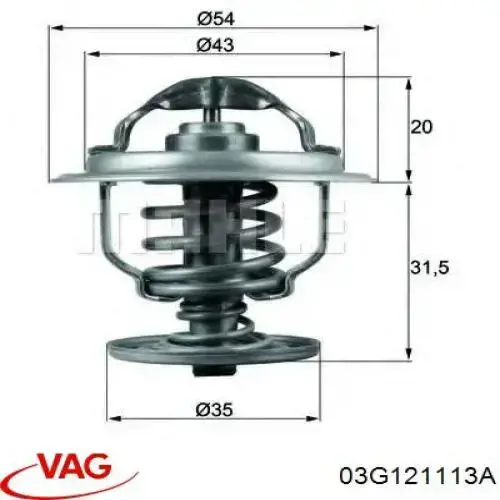 Do koszyka 03G121113A VAG Termostat