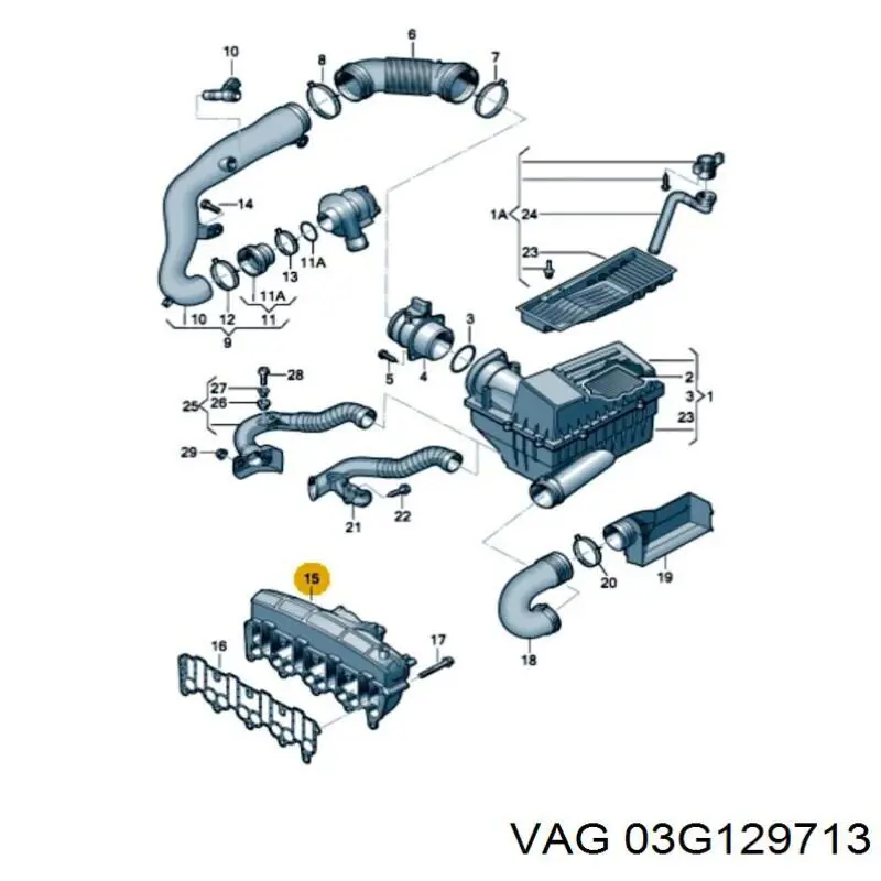 Kolektor ssący 03G129713 VAG