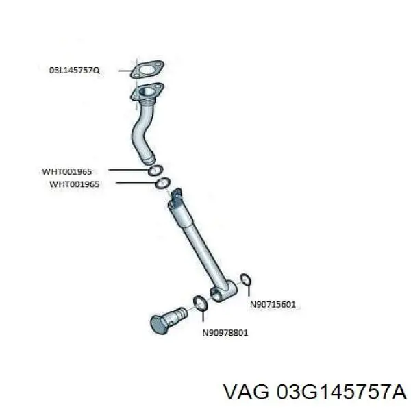 Do koszyka 03G145757A VAG Uszczelka przewodu spływu oleju z turbiny