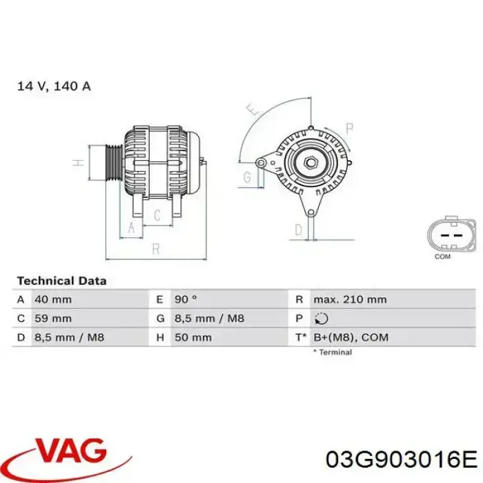 03G903016E VAG Alternator