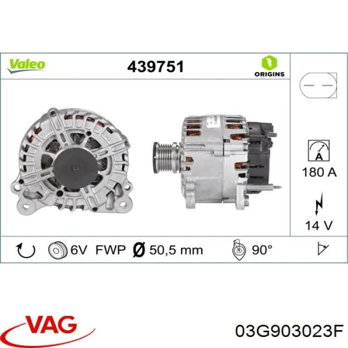 Alternator VAG 03G903023F