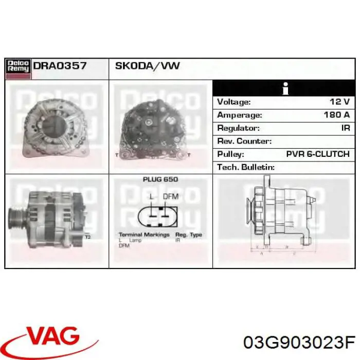 03G903023F VAG Alternator