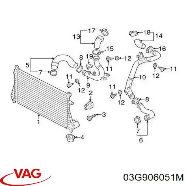 03G906051M VAG czujnik ciśnienia doładowania (powietrza w turbinę)