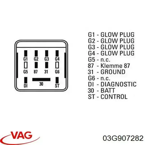 Przekaźnik świec żarowych VAG 03G907282 cena, od 117,55 USD