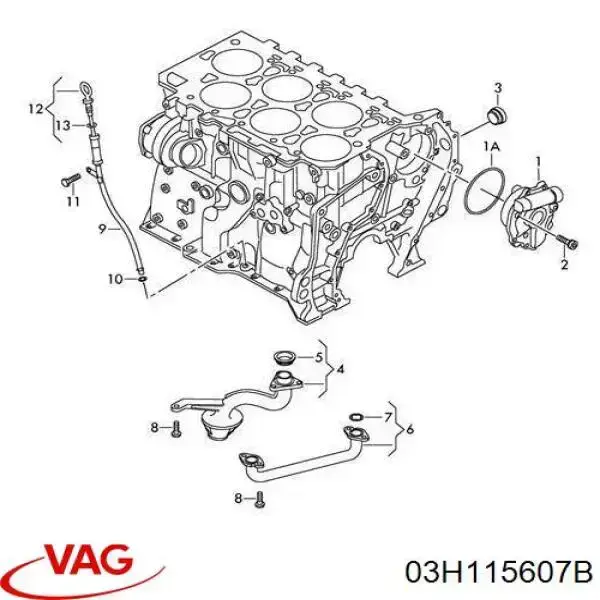 03H115607B VAG Bagnet poziomu oleju w silniku