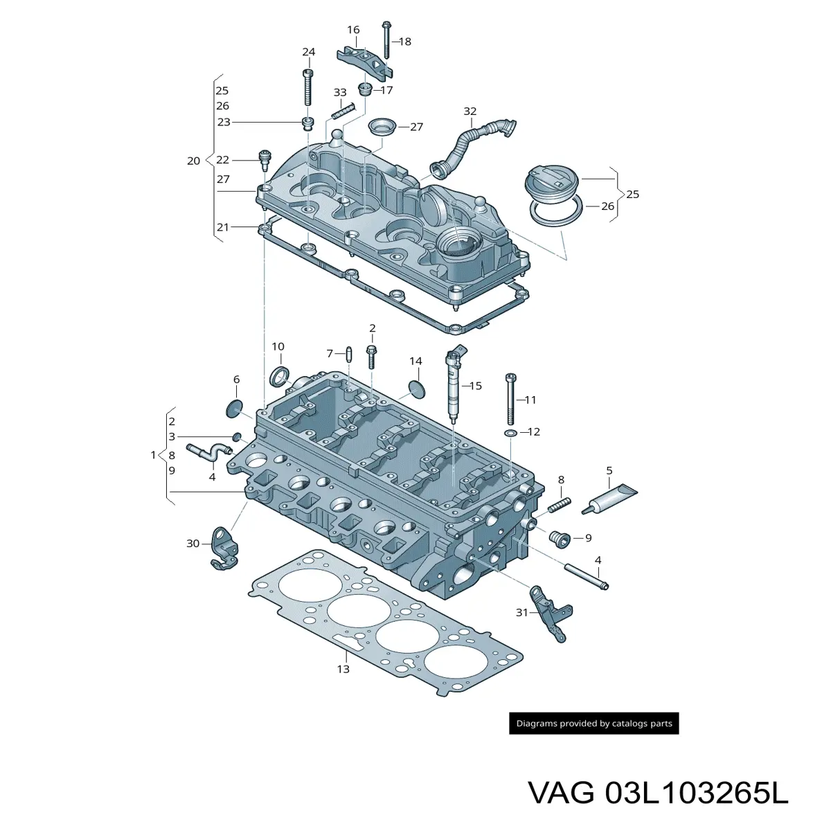 03L103265L VAG Głowica cylindrów